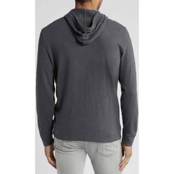 FAHERTY Sunwashed Slub Cotton Zip-Up Hoodie in Gray Casual Normcore Travel M - Picture 2 of 15